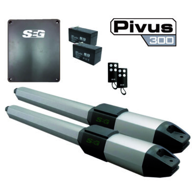 Kit Motor Abatible Pivus Doble 300 24V con Baterías de Respaldo